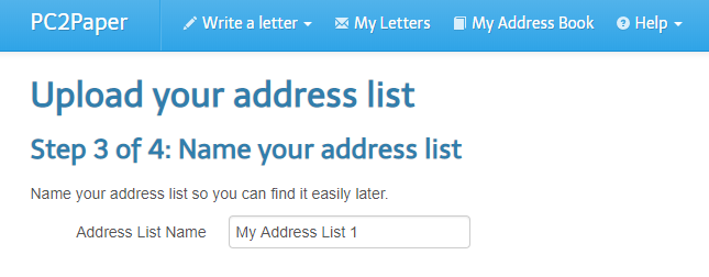 Name your address list